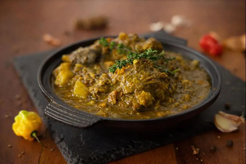 Authentic Jamaican Curry Goat at Jerk Harbour, East Legon Accra — one of the highest-rated Jamaican curry goat dishes in Accra
